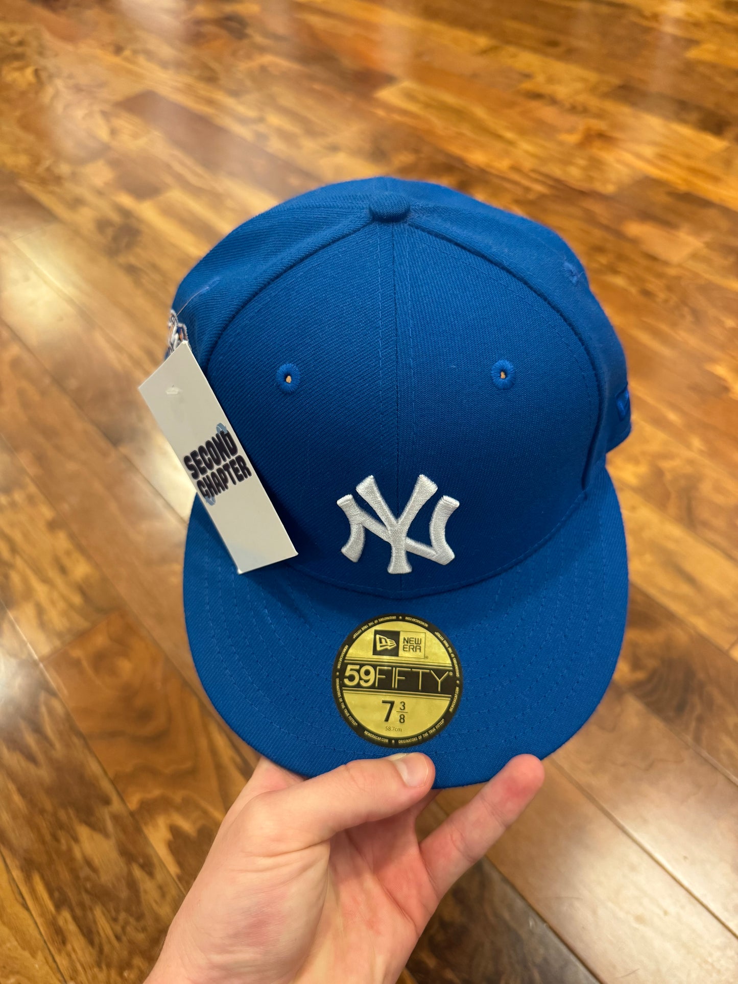 New York Yankees Blue/Orange Fitted Hat (7 3/8)
