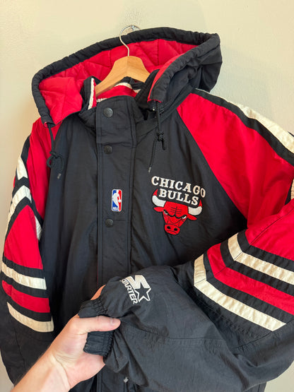 90s Chicago Bulls NBA Starter Puffer Jacket (L)