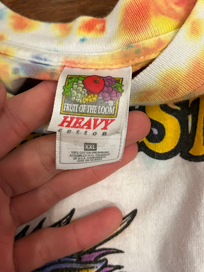 1999 Dragonstock Dragon Con Tie Dye Band Lineup Vintage Tee (XXL)