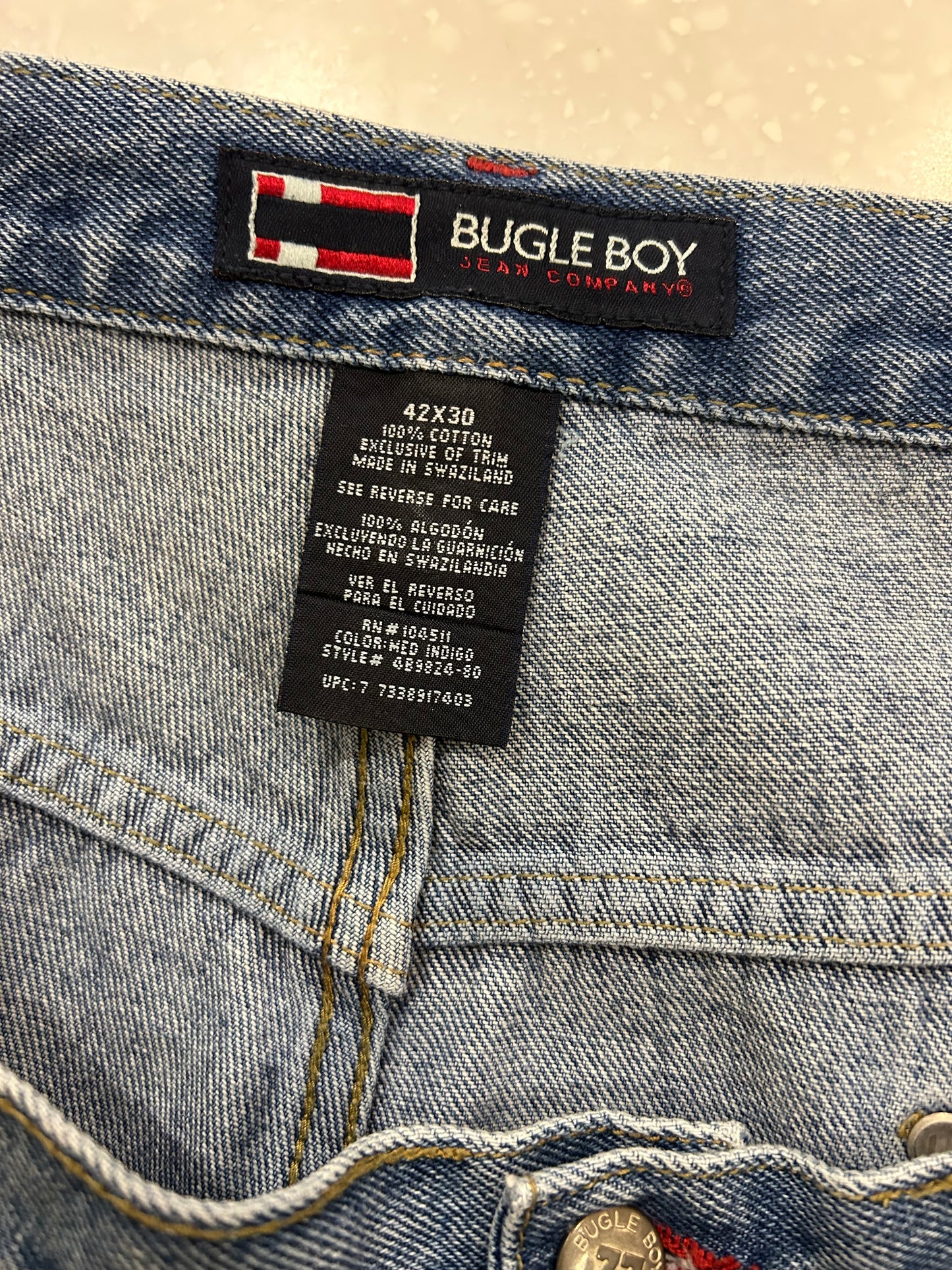 00s Bugle Boy Baggy Embroidered Jeans (42 x 30)