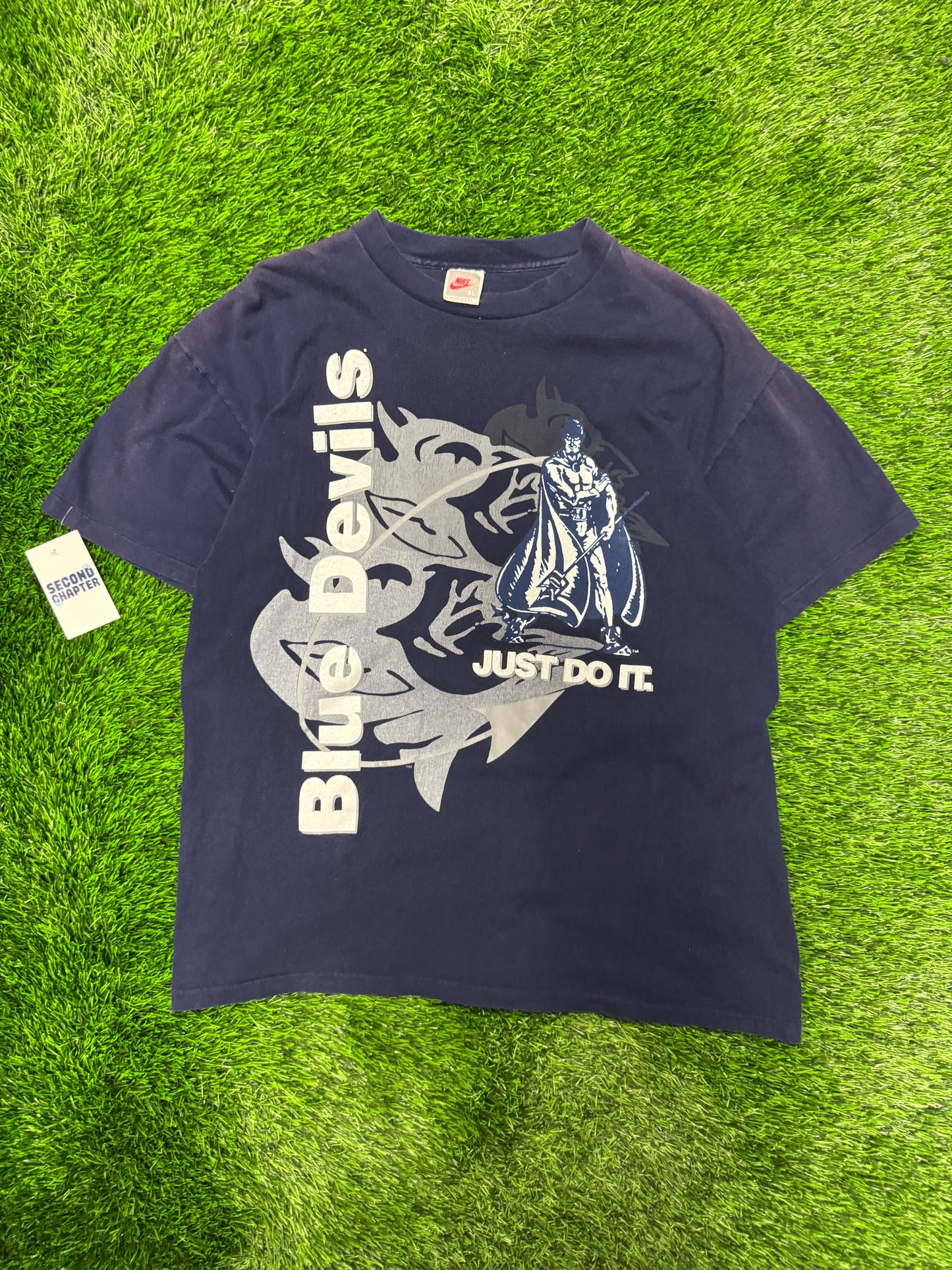 90s Duke University Vintage Nike "Just Do It" Old Logo Tee (XL)