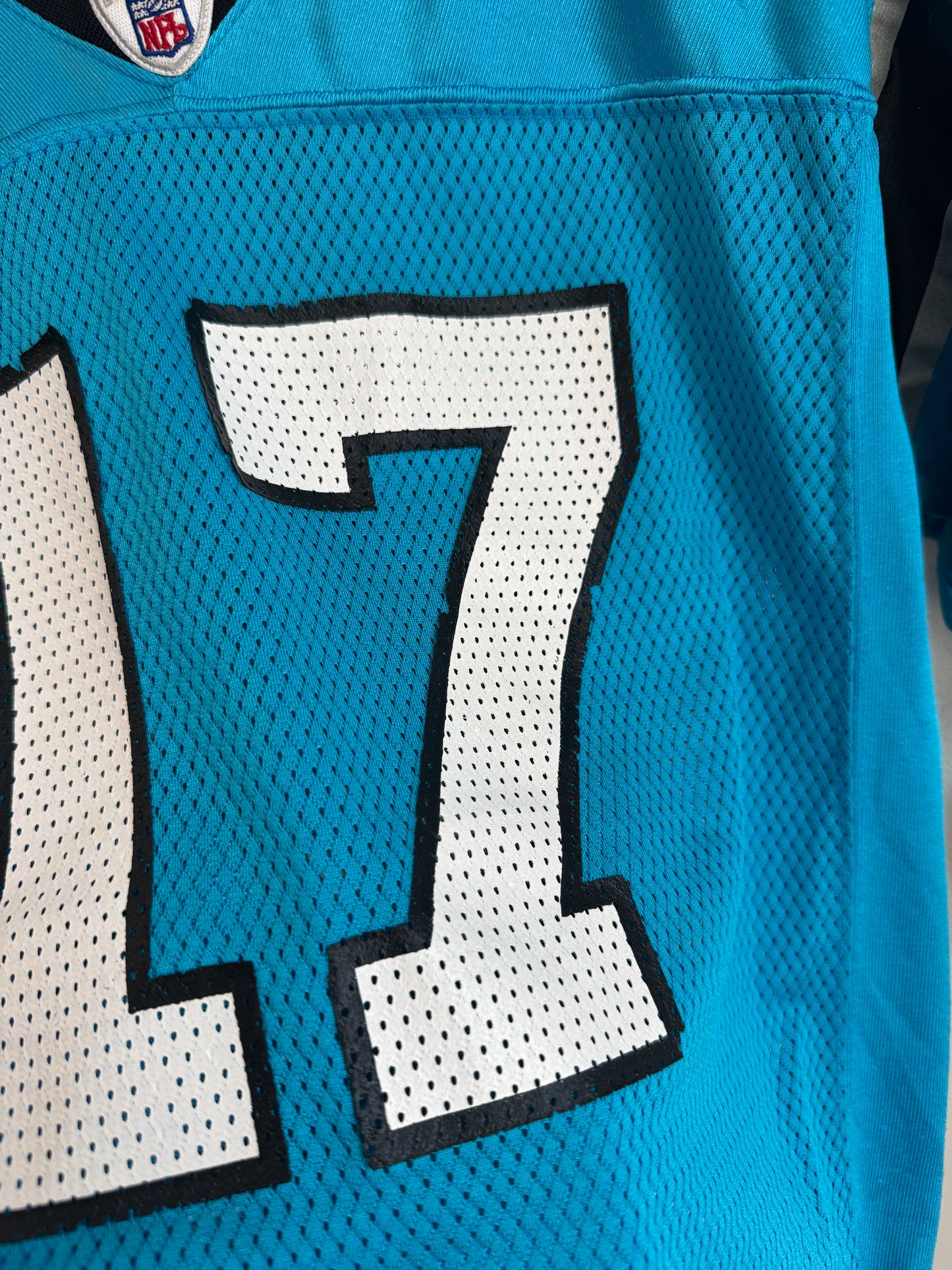 00s Carolina Panthers Jake Delhomme Blue Reebok Jersey (Youth L)