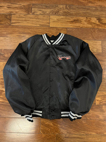 80s Hickory Crawdads Chalk Line Vintage Satin Jacket (L)