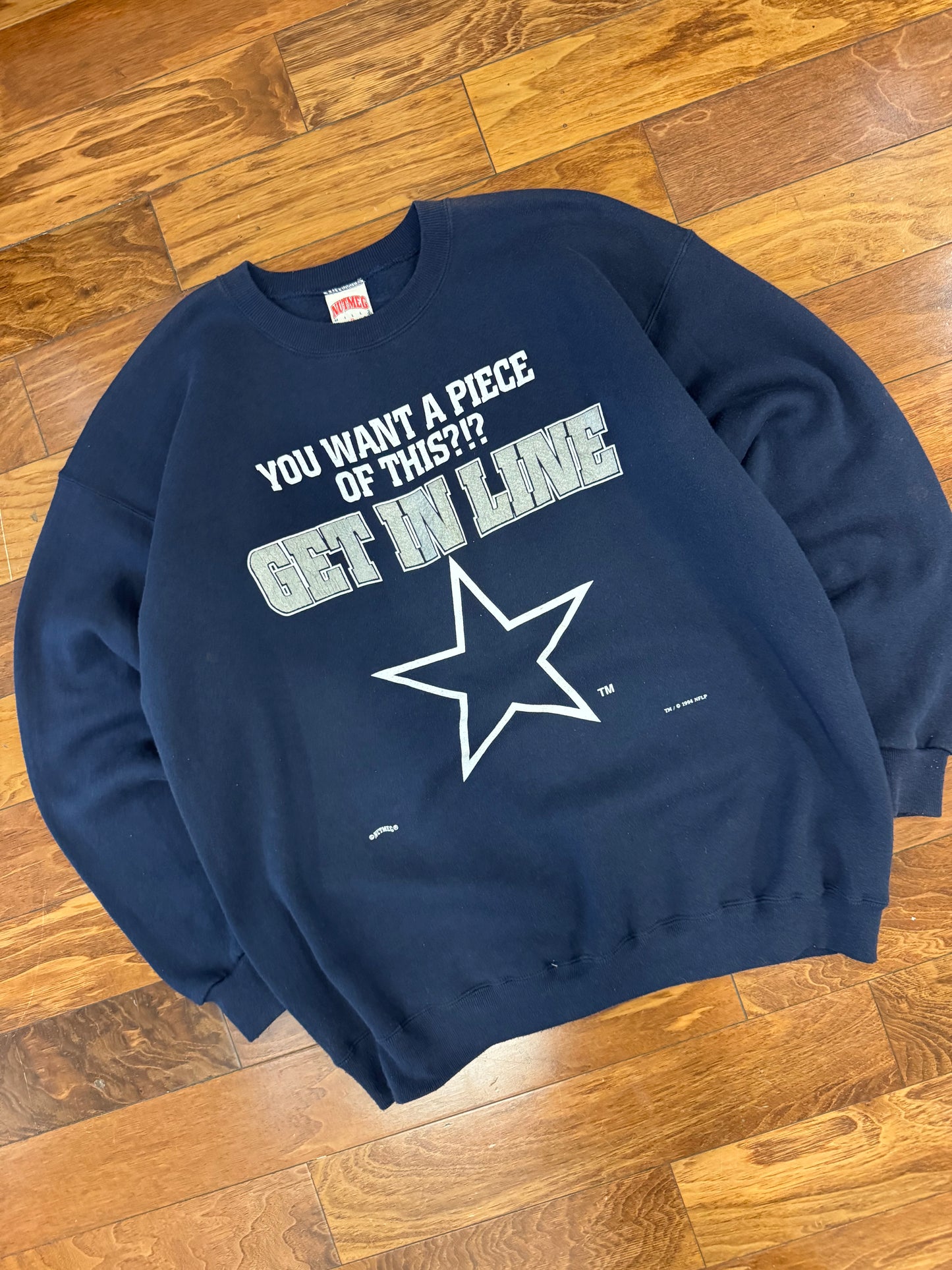 1994 Dallas Cowboys "GET IN LINE" Vintage Crewneck (XL)