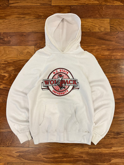 80s NC State Wolfpack Vintage Mascot Hoodie (L)