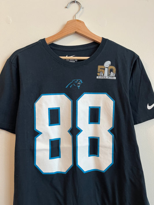 2015 Carolina Panthers Greg Olsen Super Bowl 50 Tee (M)