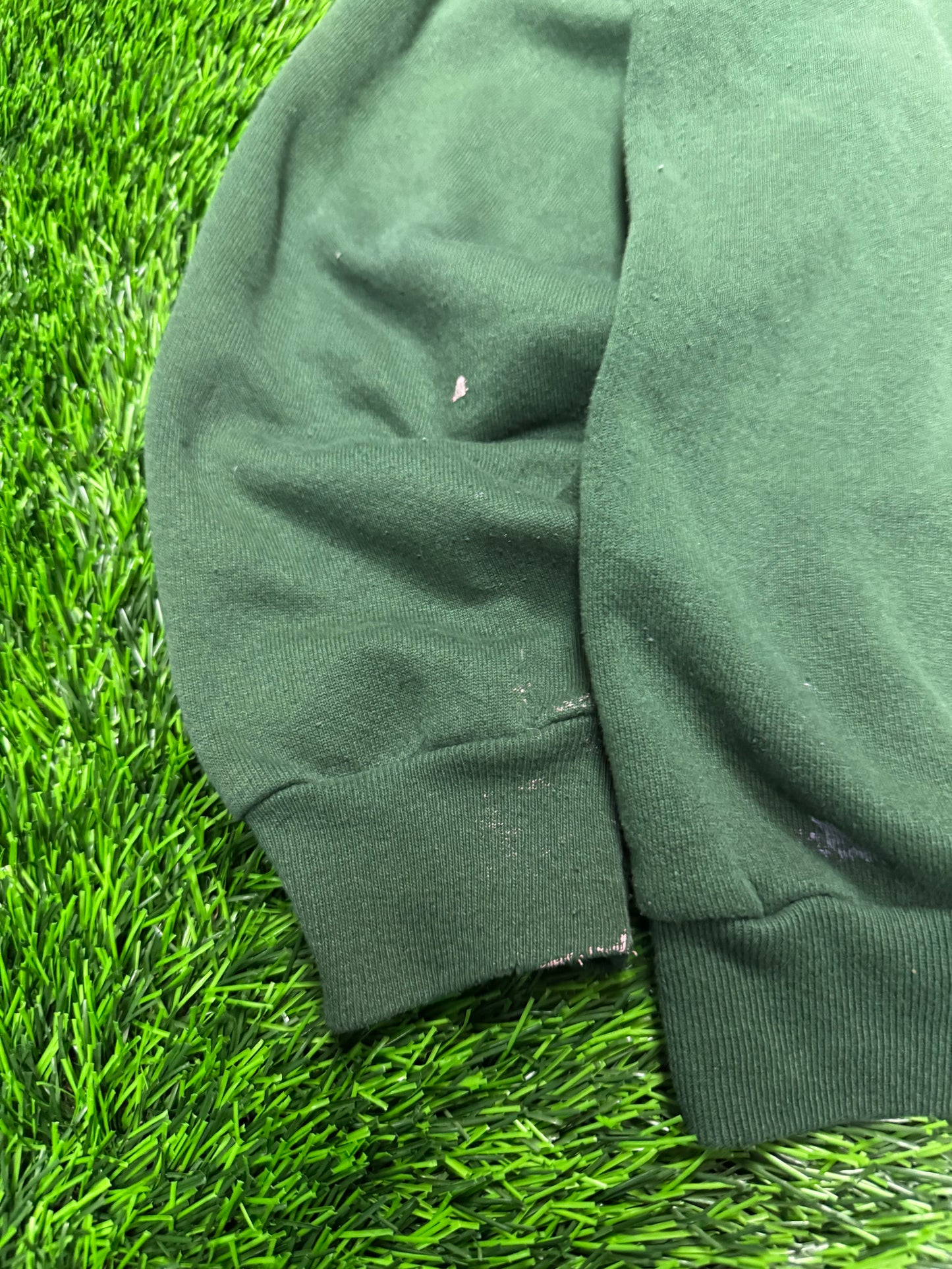 90s Harley Davidson Twin Faded Green Paint Splatter Crewneck (L)