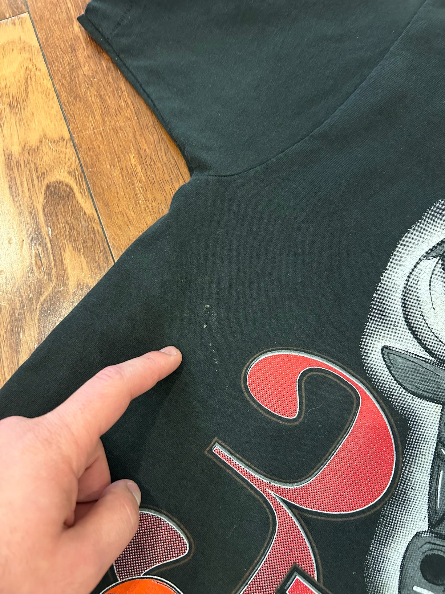 1993 Chicago Bulls Vintage 3 Peat Cropped Tee (XL)
