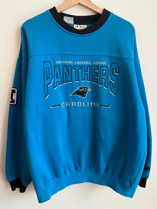 90s Carolina Panthers Blue Lee Sports Embroidered Crewneck (L)