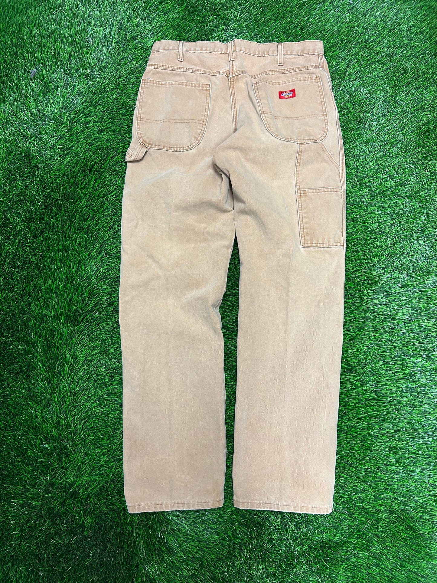 00s Vintage Dickies Red Tab Tan Carpenter Pants (34 x 32)