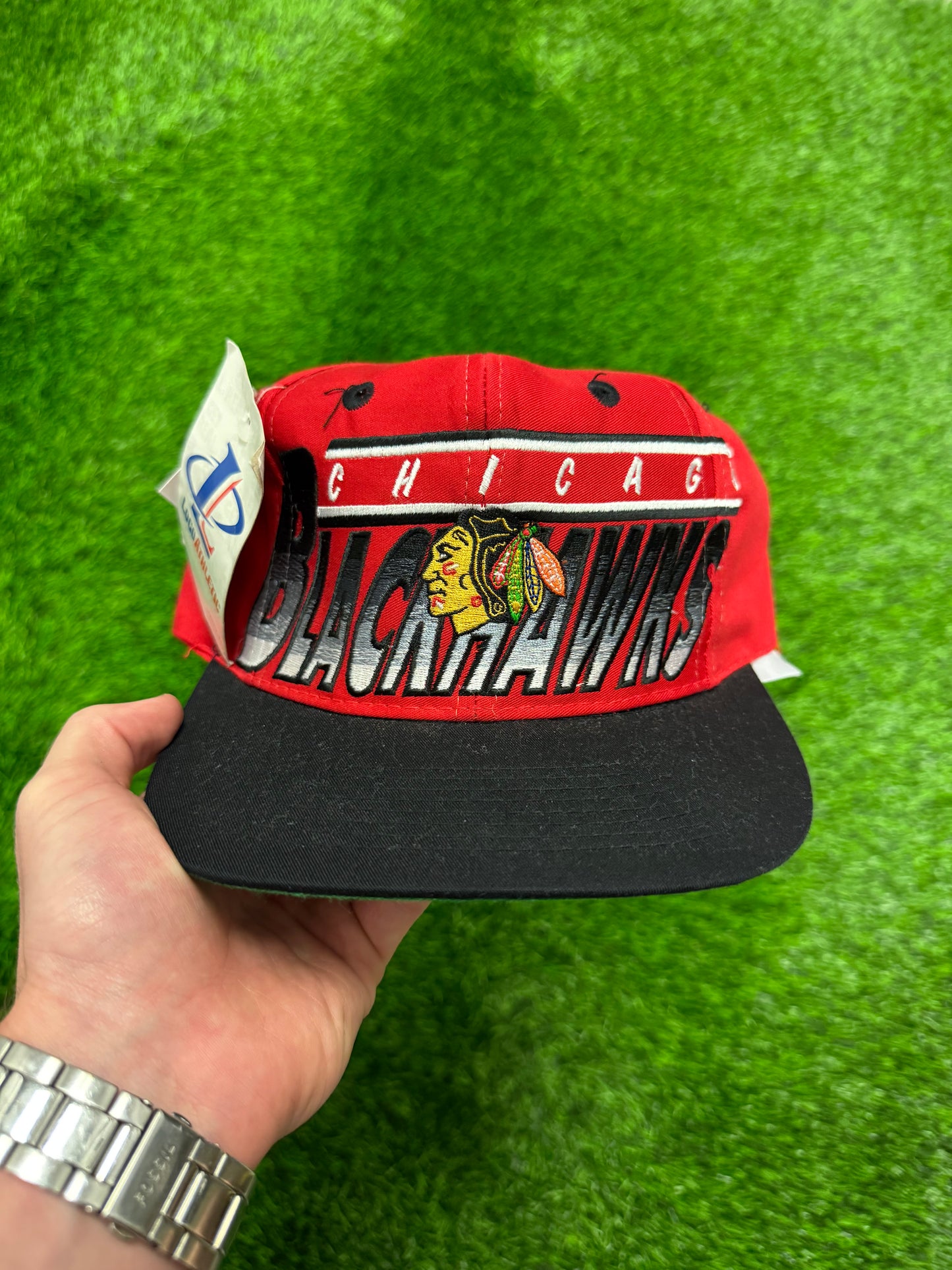 90s Chicago Blackhawks NHL Snapback Deadstock Vintage Hat (OS)
