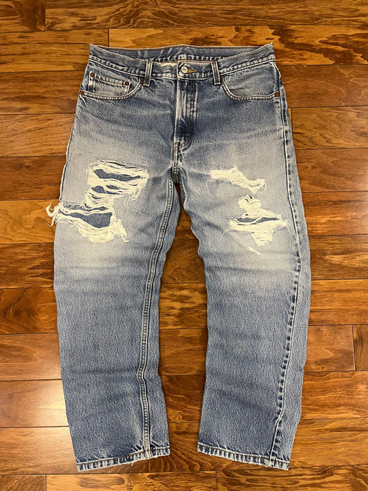 00s Levi's Distressed Faded Blue Jeans (34 x 30)