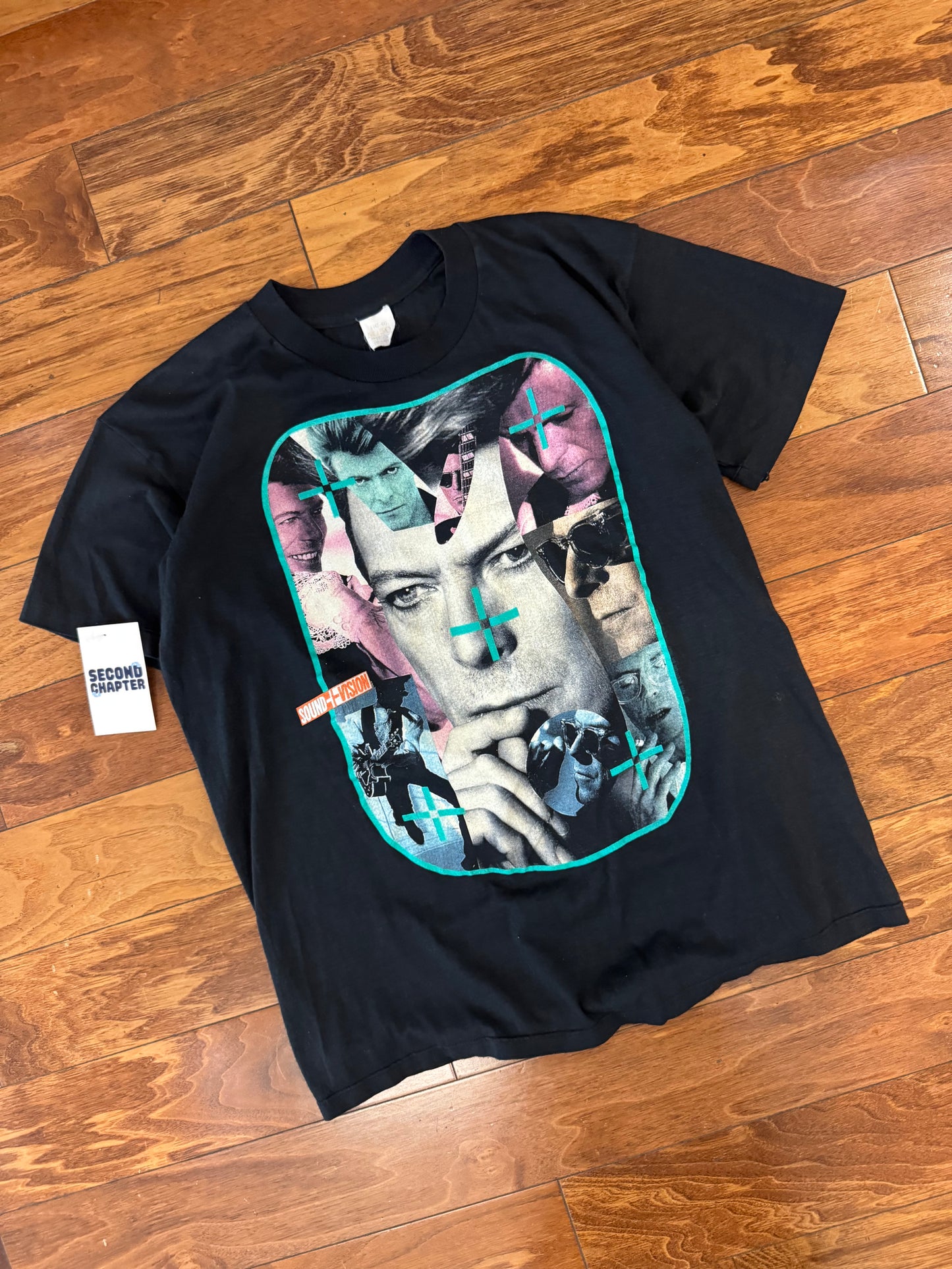 1990 David Bowie "Sound Vision" Rock Band Music Tour Tee (M)