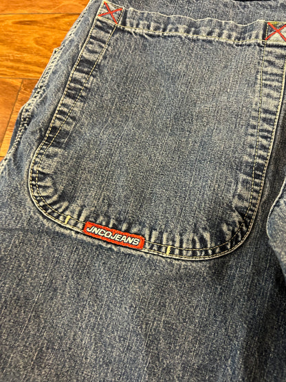 00s Jnco Dark Wash Vintage Tribal Jeans (36 x 29)