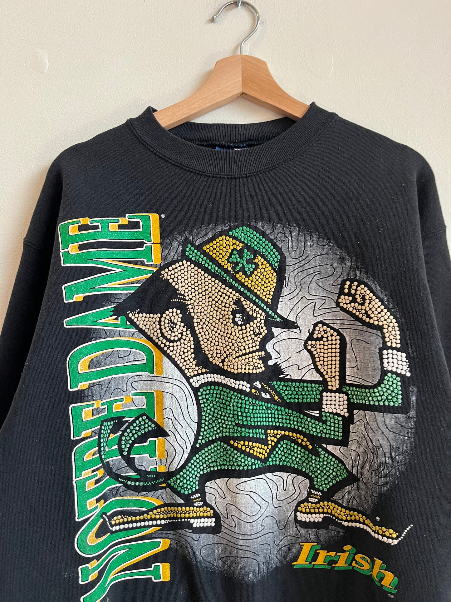 90s Notre Dame Savvy Big Graphic Crewneck (L)