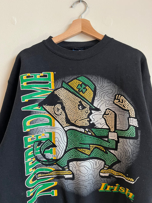 90s Notre Dame Savvy Big Graphic Crewneck (L)