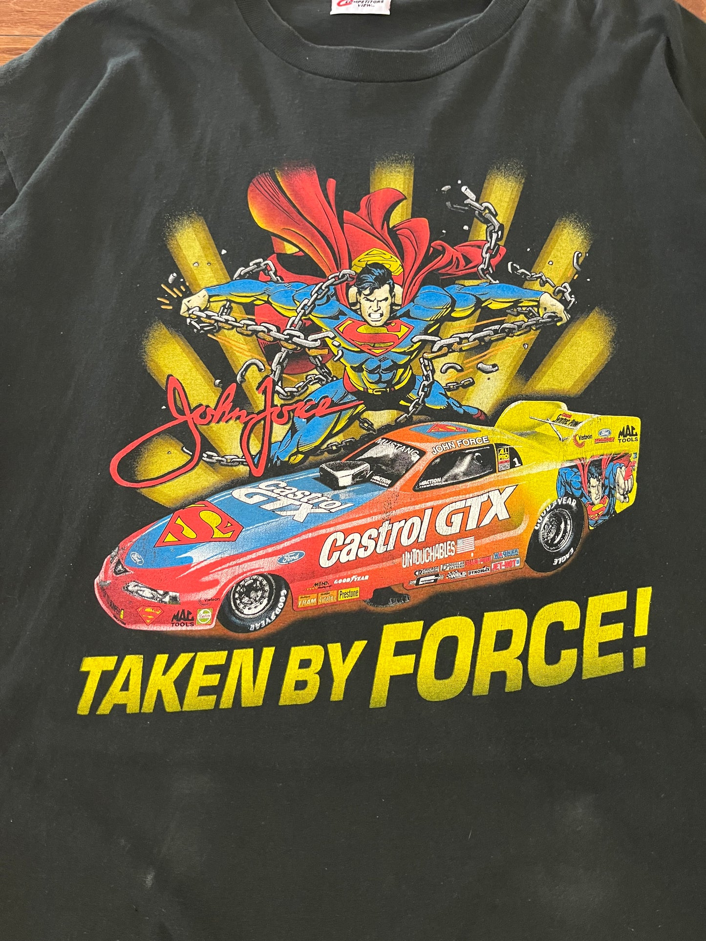 1999 John Force Vintage Nascar Superman Tee (XXL)