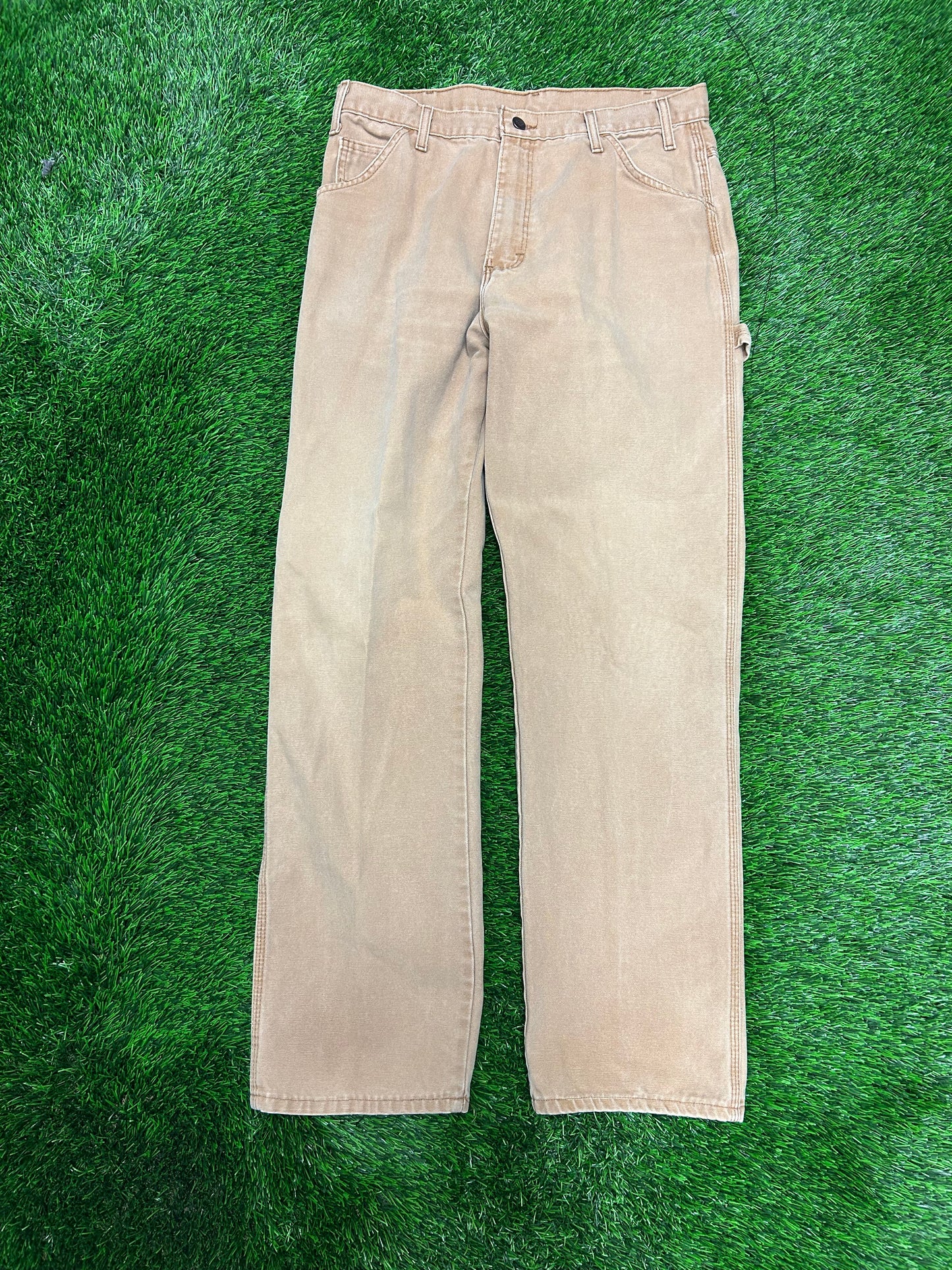 00s Vintage Dickies Red Tab Tan Carpenter Pants (34 x 32)