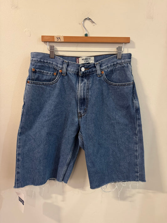 2004 Levi's 550 Relaxed Fit Dark Wash Jean Shorts (34)
