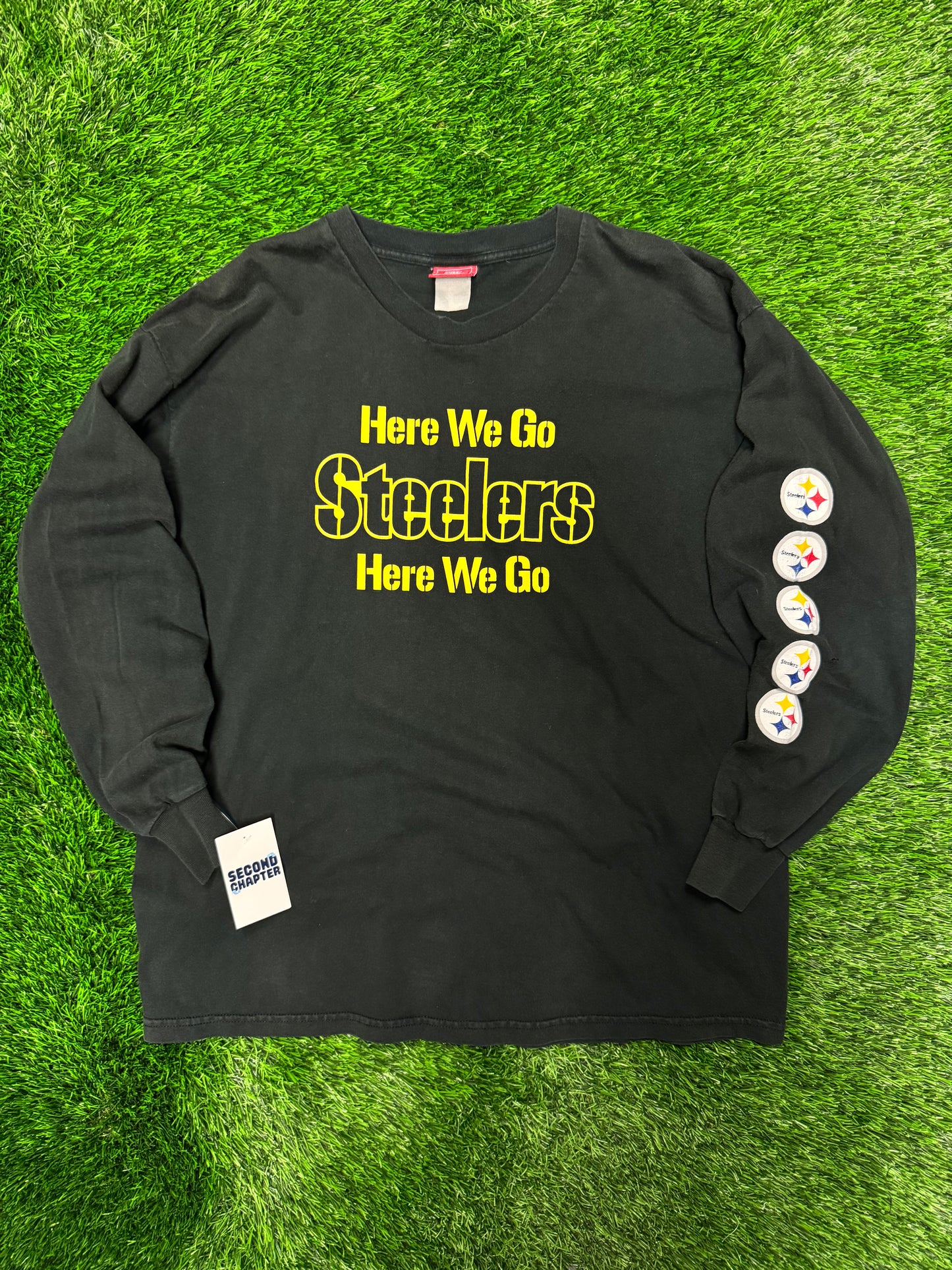 00s Pittsburgh Steelers Here We Go Long-Sleeve Shirt (XL)