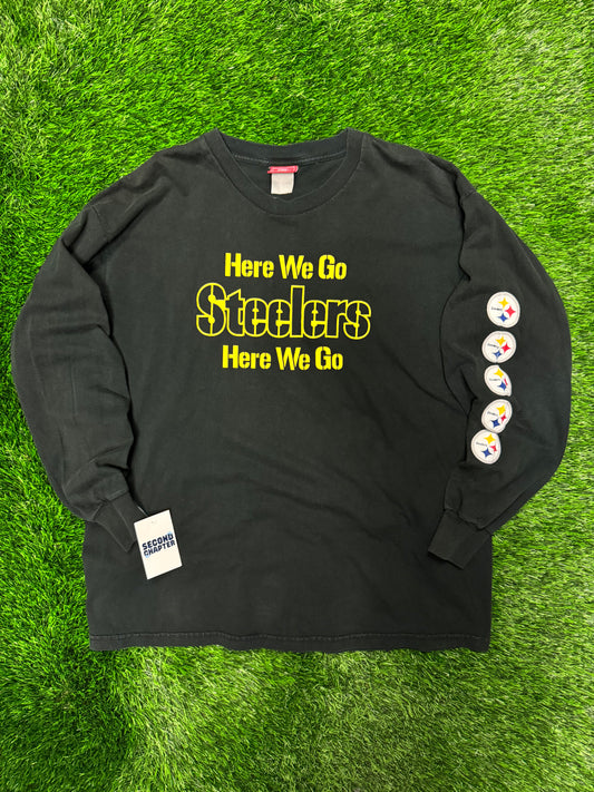 00s Pittsburgh Steelers Here We Go Long-Sleeve Shirt (XL)