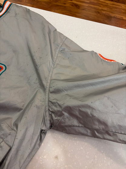 90s Miami Dolphins Deadstock Starter Silver Windbreaker (L)