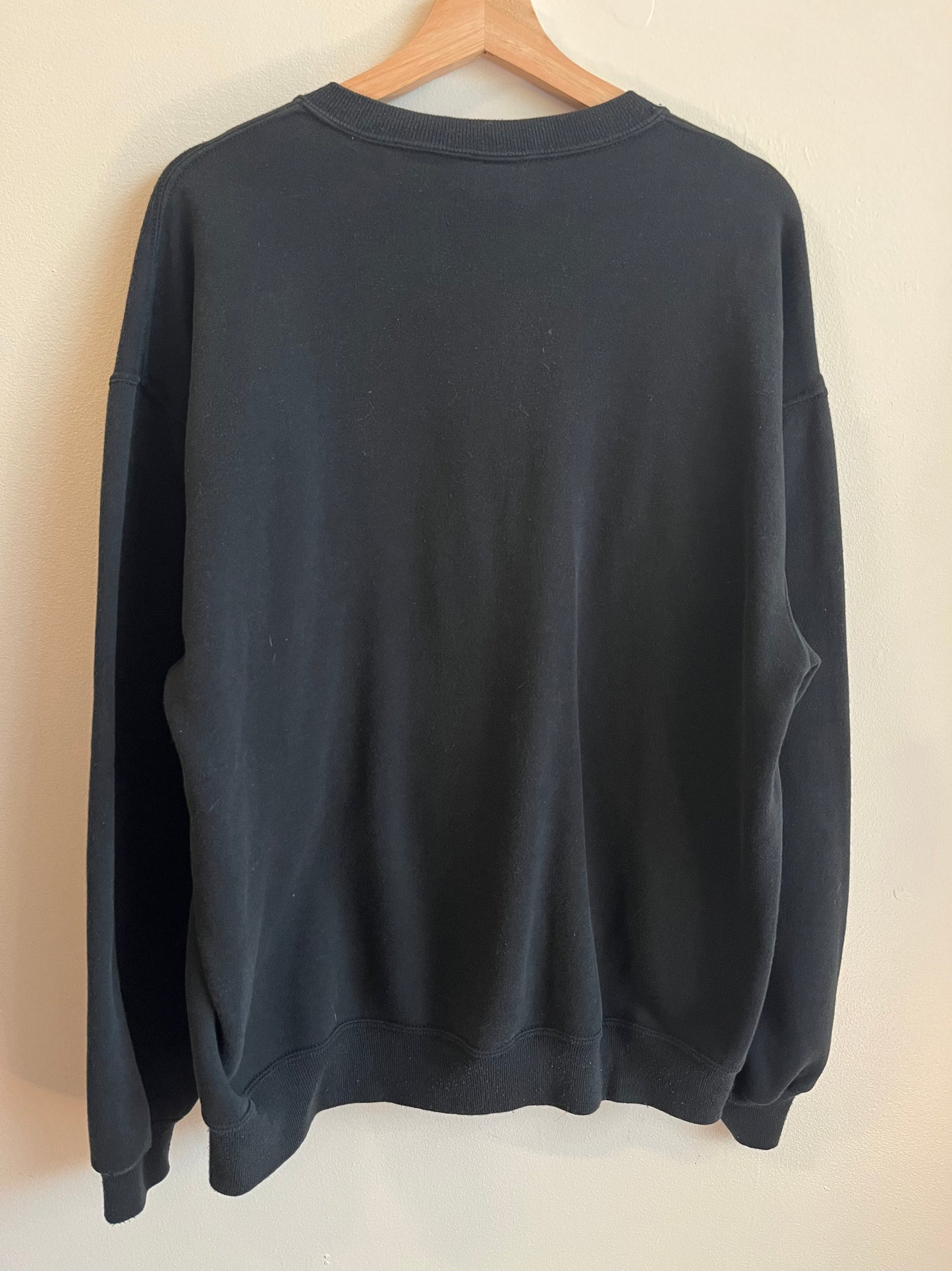 1993 Carolina Panthers Russell Big Spell Out Black Crewneck (XL)