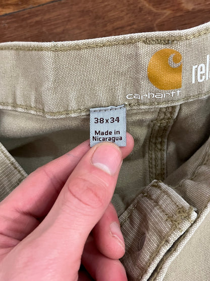 Carhartt Khaki Relaxed Fit Workwear Pants (38 x 34)