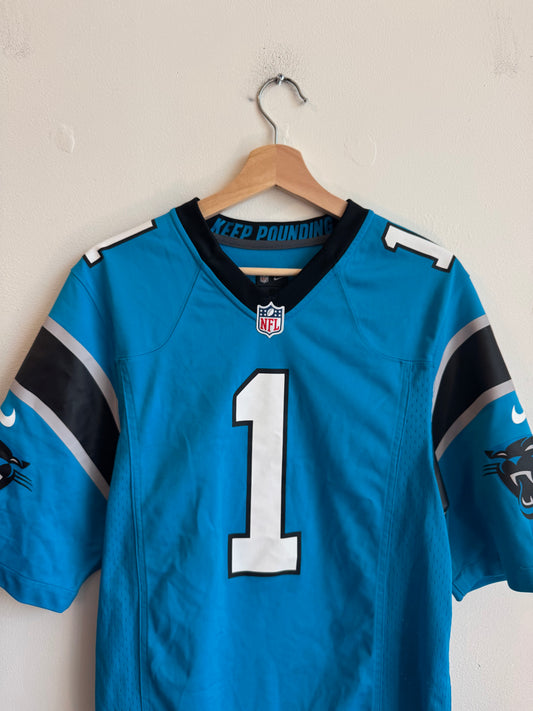 2010s Carolina Panthers Cam Newton Blue Nike NFL Jersey (S)