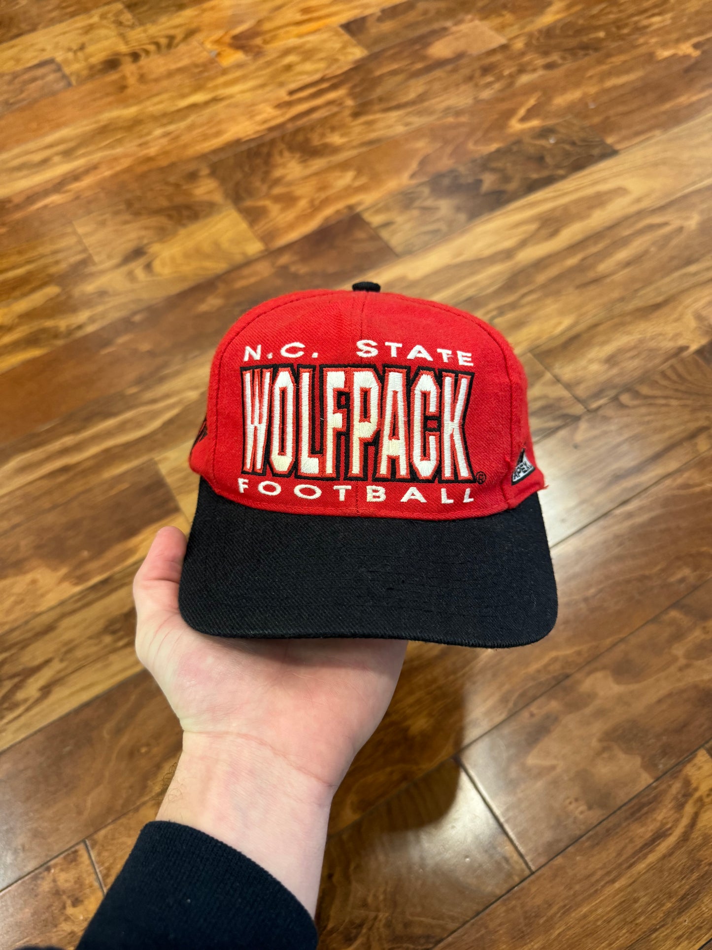 90s NC State Wolfpack Football Big Spell Out Apex Hat (OS)