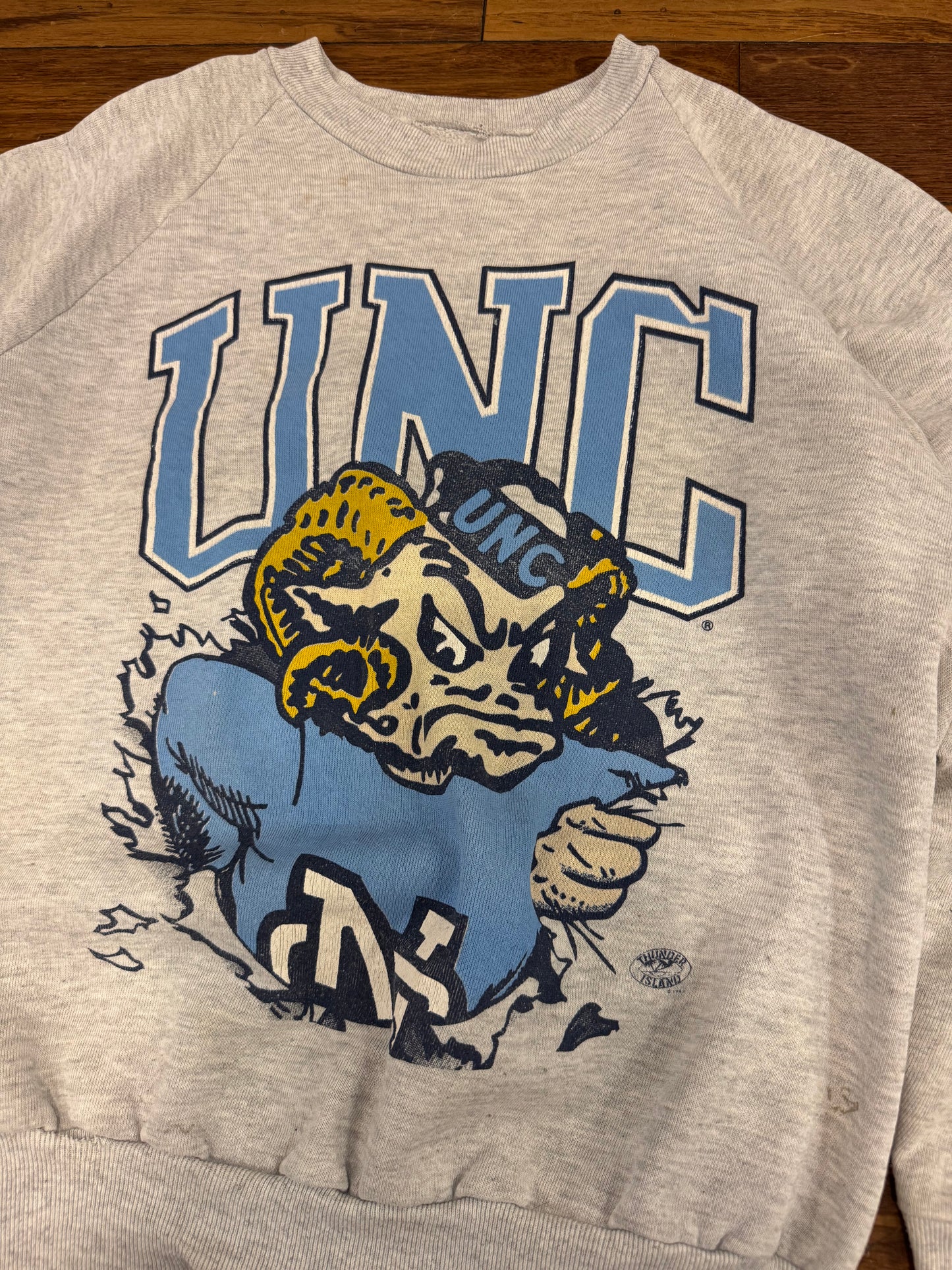 1985 University of North Carolina (UNC) Big Logo Mascot Vintage Crewneck (M)