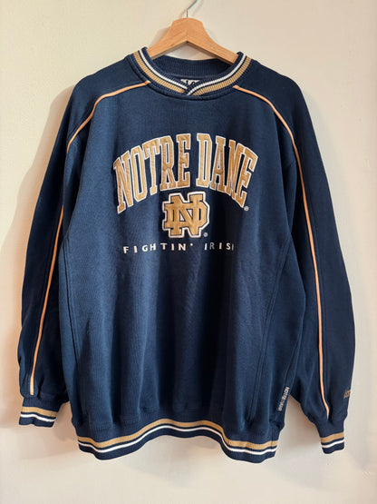 90s Notre Dame Lee Sports Embroidered Crewneck (L)