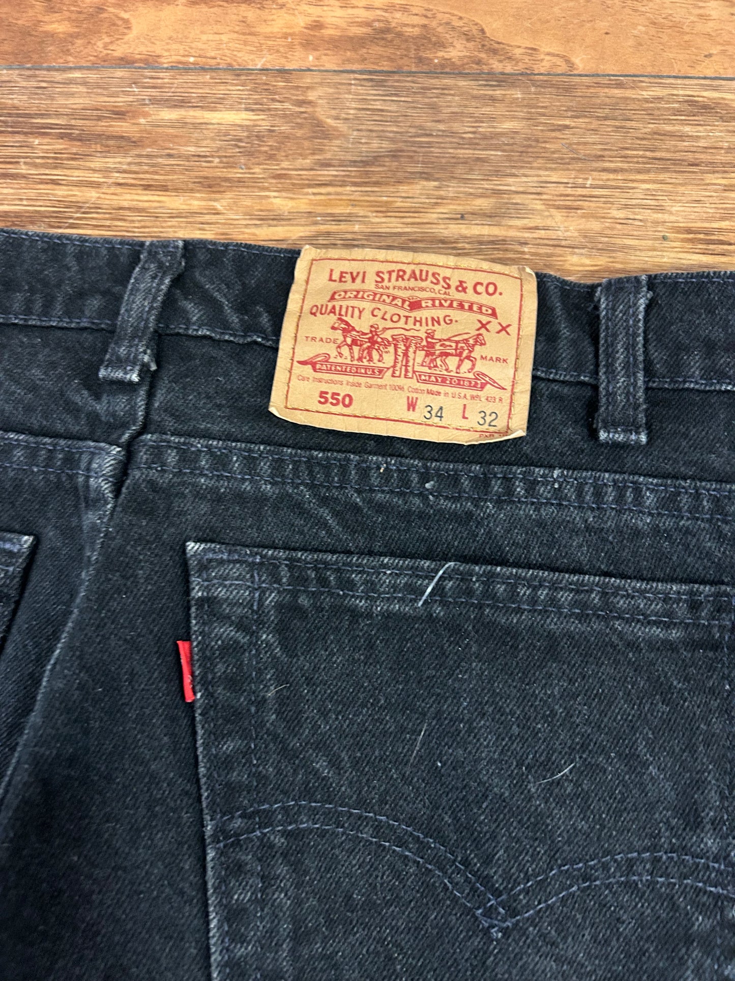 1992 Levi's 550 Premium XX Black Jeans (34 x 32)