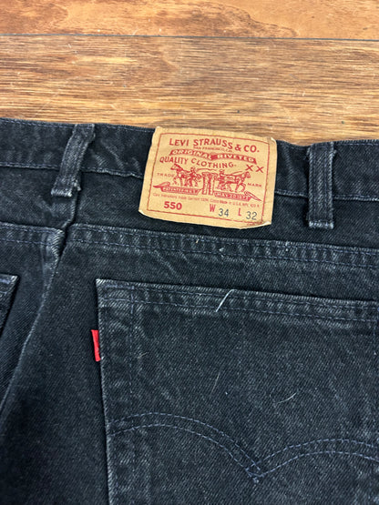 1992 Levi's 550 Premium XX Black Jeans (34 x 32)
