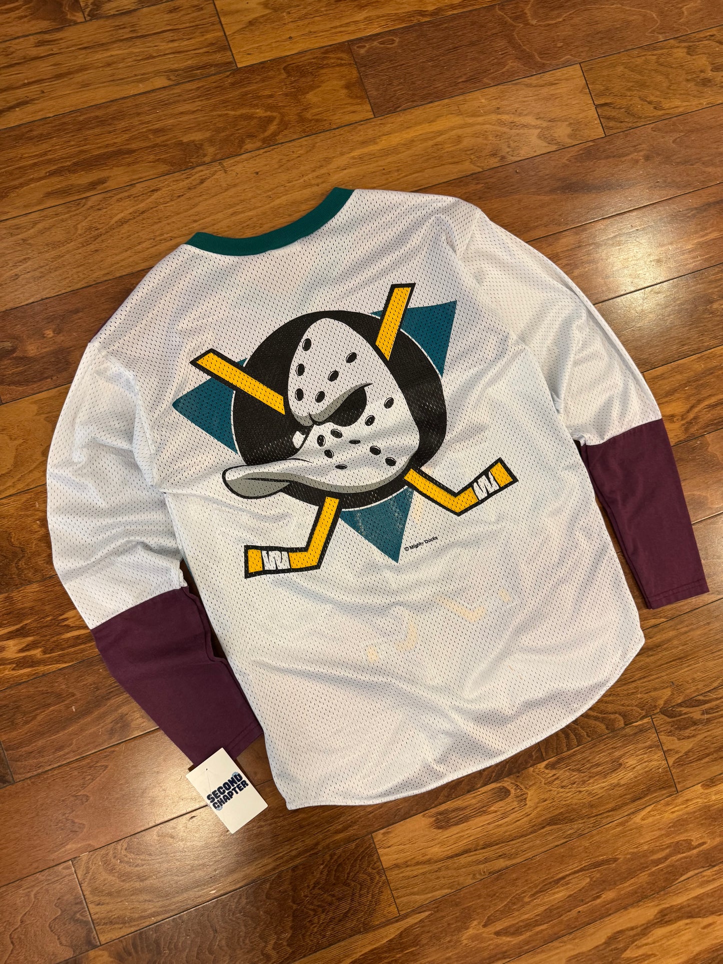 1995 Mighty Ducks Anaheim NHL Sportonics Women's Mesh Jersey (XL)