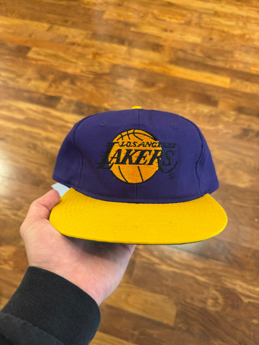 1990s Los Angeles Lakers Twins Snapback Hat (OS)