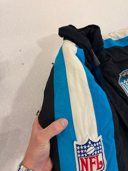 90s Carolina Panthers Reebok Striped Puffer Jacket (L)
