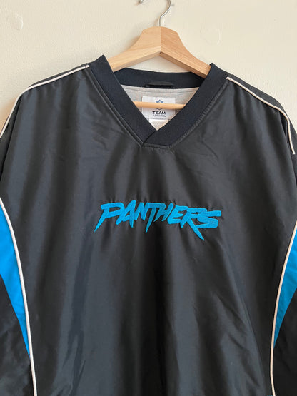 00s Carolina Panthers Cat Scratch Black Windbreaker (XL)