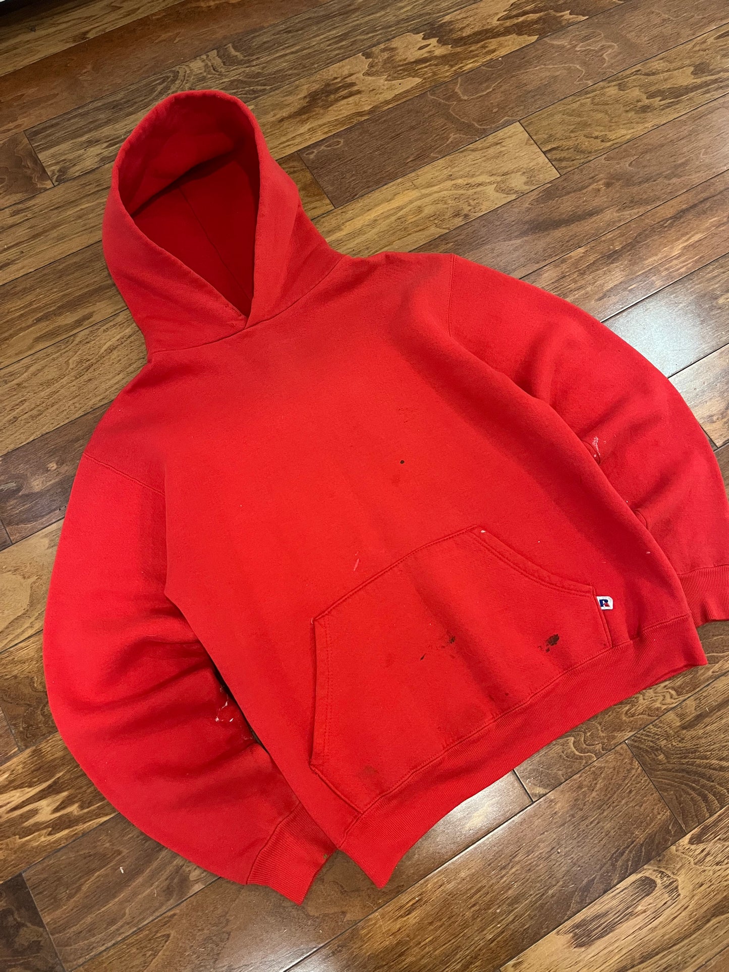 90s Russell Vintage Paint Stained Hoodie (M)