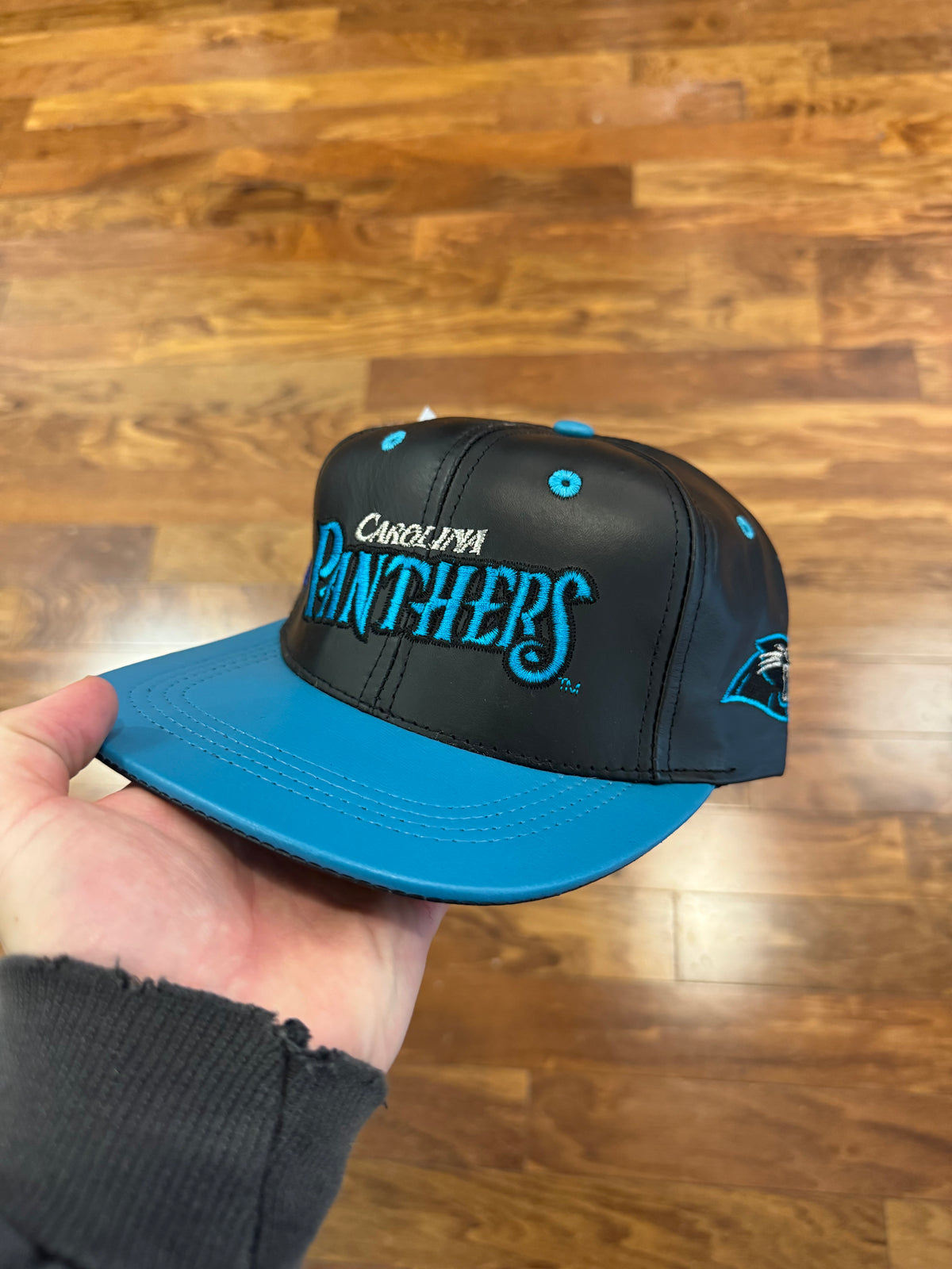 90s Carolina Panthers NFL Genuine Leather Deadstock Hat (OS)