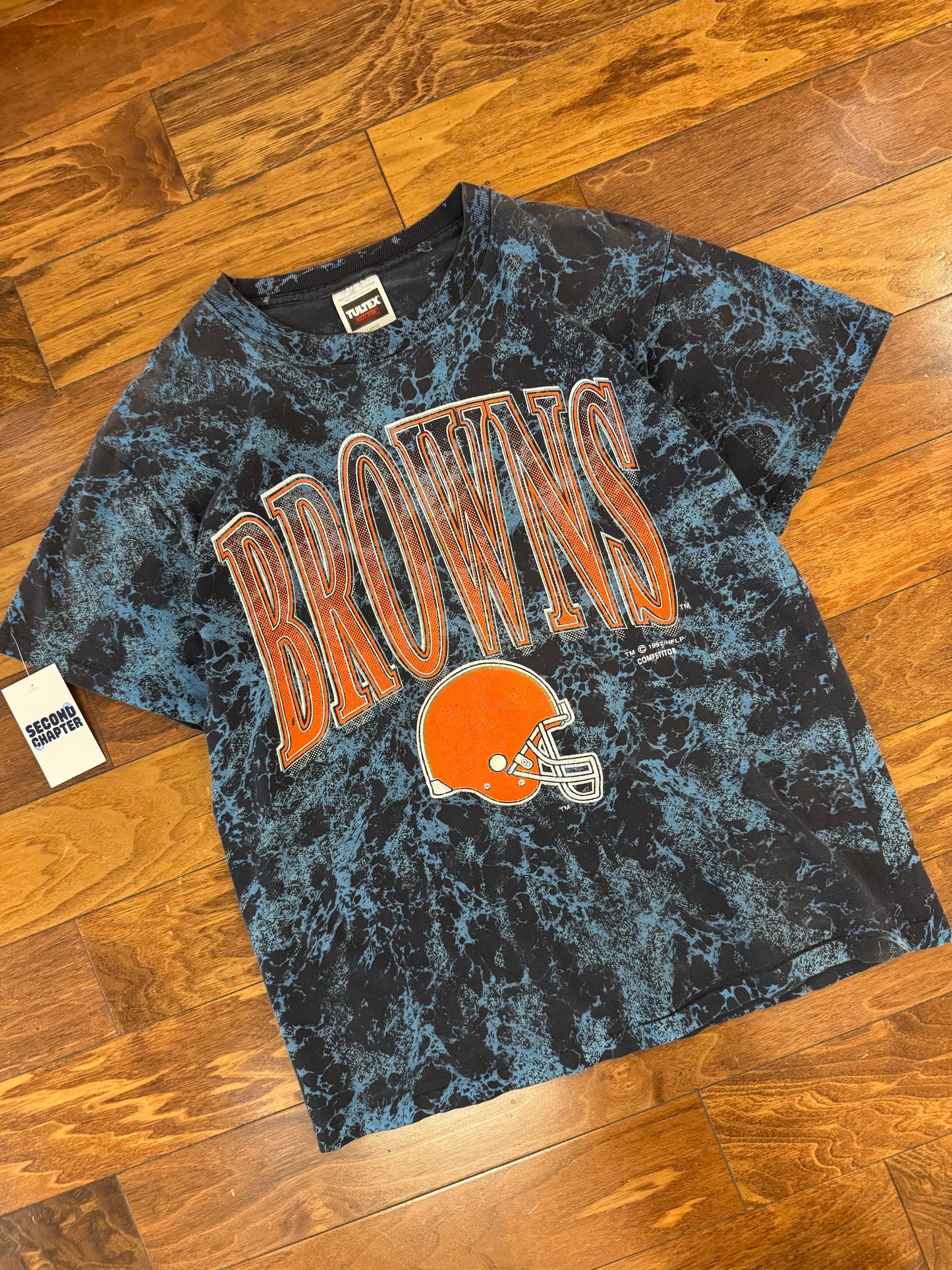 1992 Cleveland Browns Blue Acid Wash Tee (L)