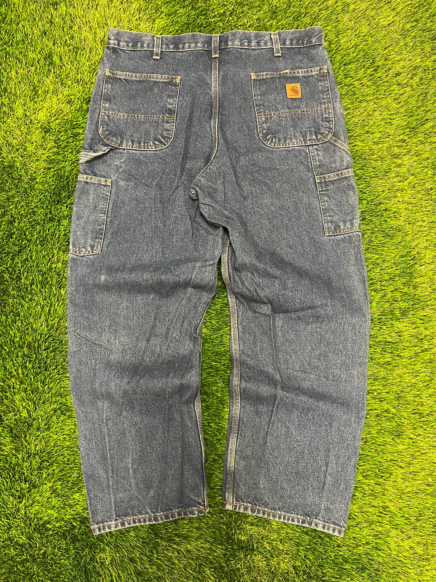 2008 Carhartt Dark Blue Denim Carpenter Jeans (38 x 30)