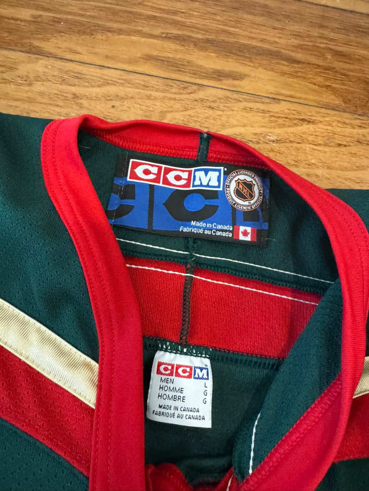 00s Minnesota Wild CCM Stitched Vintage NHL Green Hockey Jersey (L)