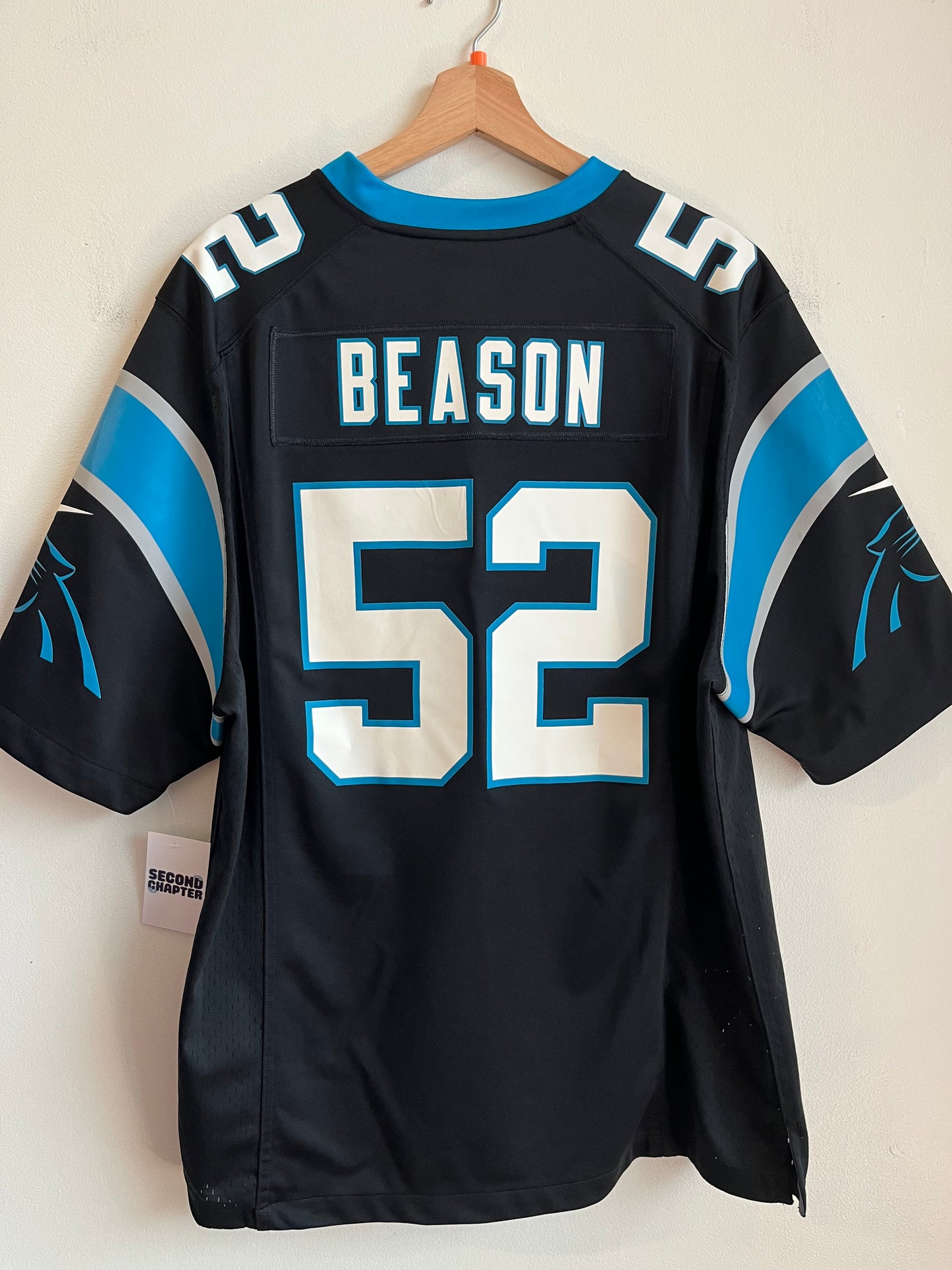 00s Carolina Panthers Jon Beason Home Nike Jersey (L)