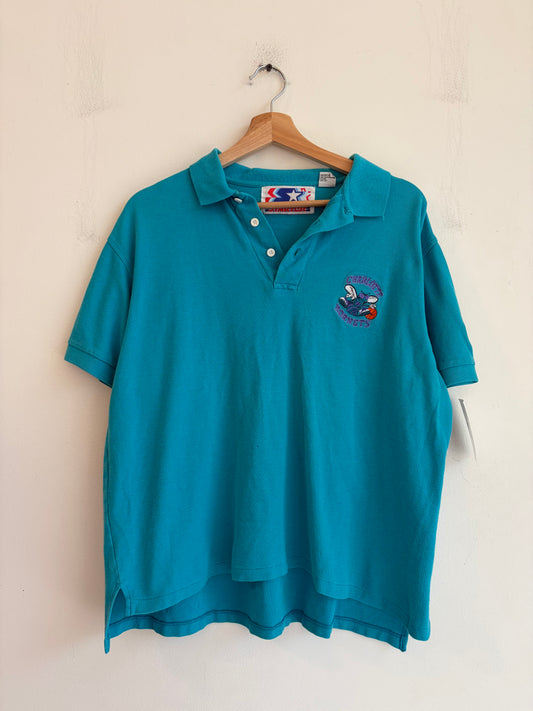 90s Charlotte Hornets Vintage Starter Boxy Polo Shirt (M)