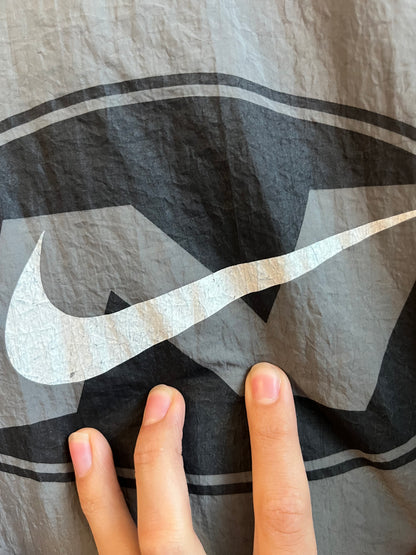 90s Nike Grey/Black Big Swoosh Windbreaker (XL)