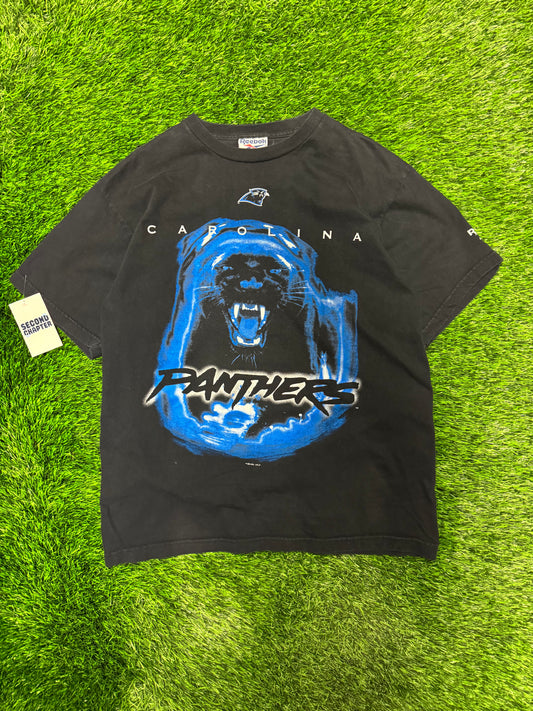 1996 Carolina Panthers Reebok Big Cat Graphic Rare Vintage Tee (L)