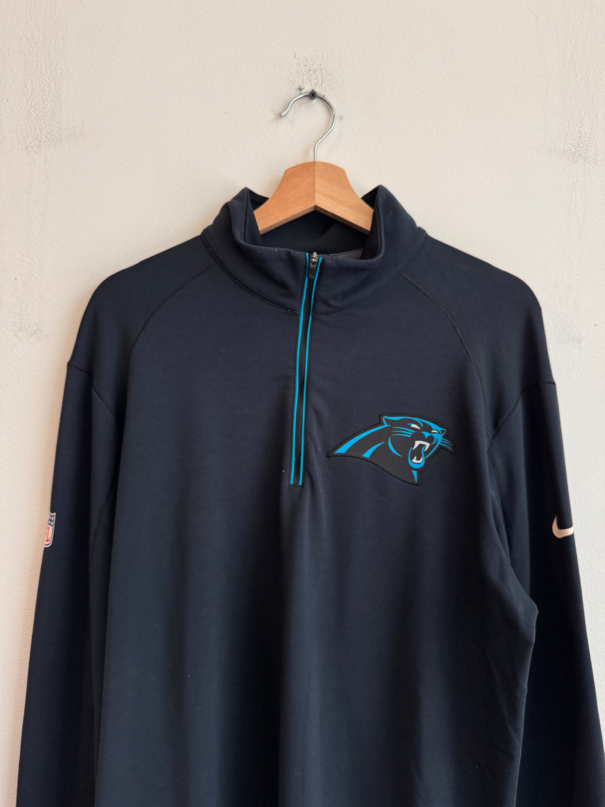 2015 Carolina Panthers 1/4 Zip Nike Dri-Fit Pullover (L)