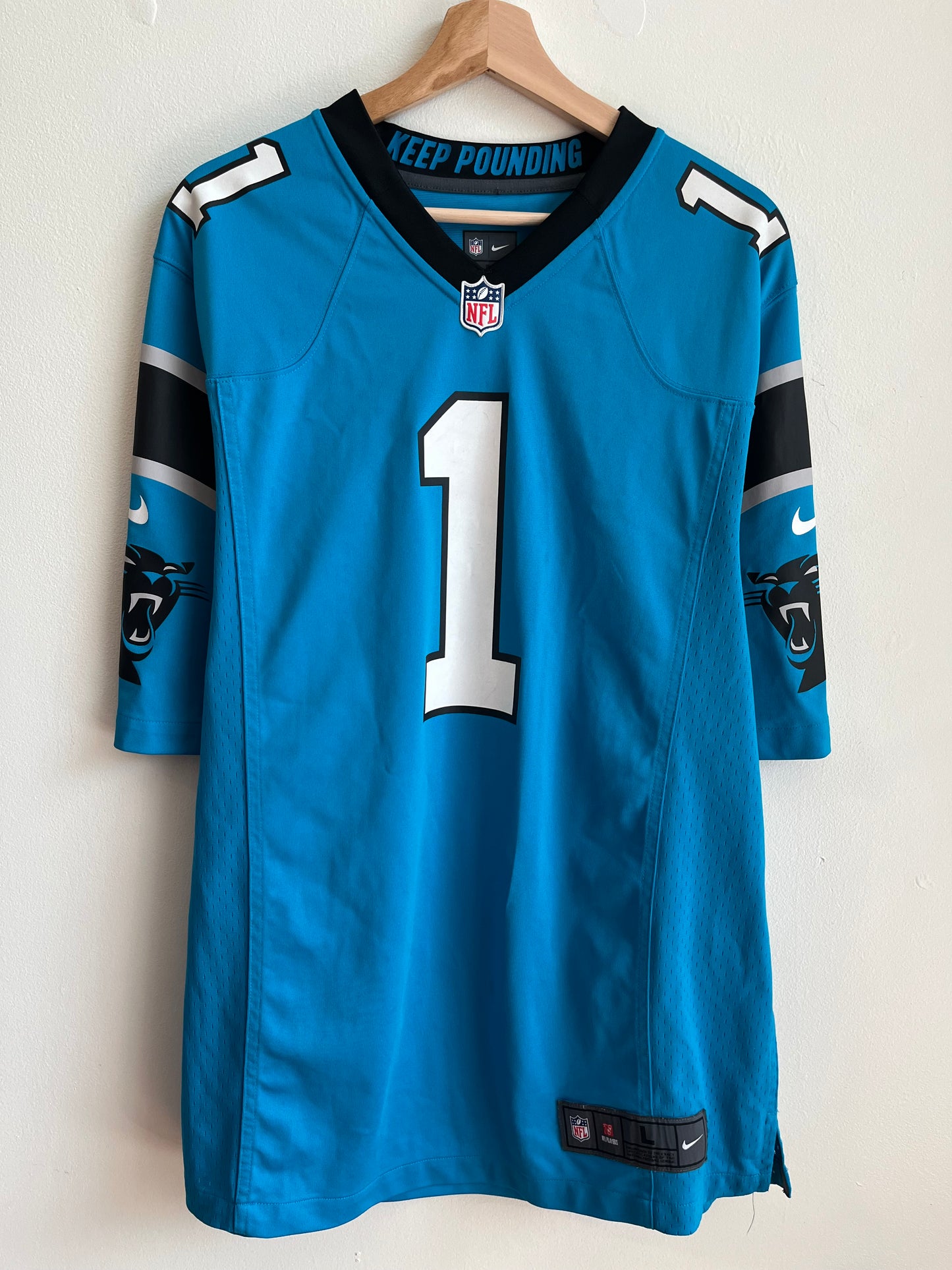 2010s Carolina Panthers Cam Newton Blue Nike Jersey (L)