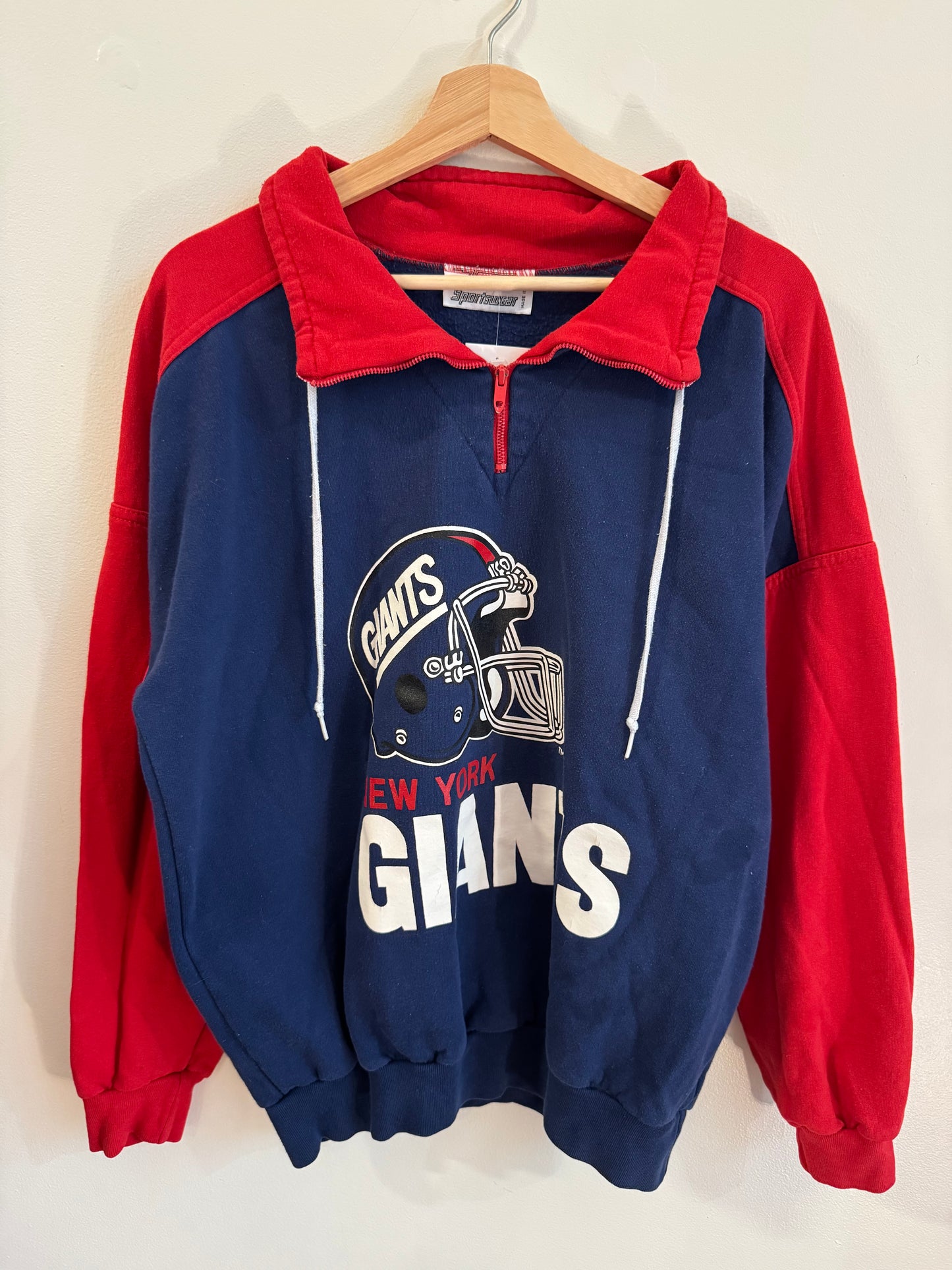 90s New York Giants Hammer Sportswear Quarter Zip Crewneck (M)